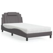 vidaXL Bed "Viana" with Mattress Grey 100x200 cm Faux Leather