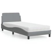 vidaXL Bed with Mattress "Dover" Light Grey 90x190 cm Fabric