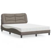 vidaXL Bed with Mattress "Hvar" Taupe 120x200 cm Fabric