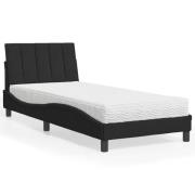 vidaXL Bed with Mattress "Hanko" Black 90x190 cm Velvet