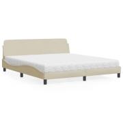 vidaXL Bed with Mattress "Dover" Cream 180x200 cm Fabric