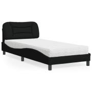 vidaXL Bed with Mattress "Hvar" Black 80x200 cm Fabric