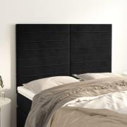 vidaXL Sänggavel svart 144x5x118/128 cm sammet