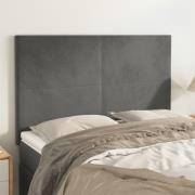 vidaXL Sänggavel mörkgrå 144x5x118/128 cm sammet