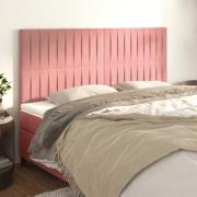 vidaXL Sänggavel rosa 180x5x118/128 cm sammet
