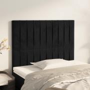 vidaXL Sänggavel svart 100x5x118/128 cm sammet