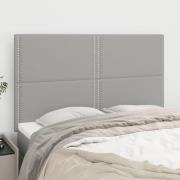vidaXL Sänggavel ljusgrå 144x5x118/128 cm tyg