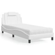vidaXL Bed "Viana" with Mattress White 90x190 cm Faux Leather