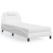 vidaXL Bed "Viana" with Mattress White 80x200 cm Faux Leather