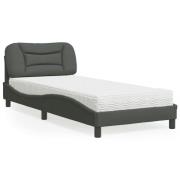 vidaXL Bed with Mattress "Hvar" Dark Grey 80x200 cm Fabric