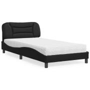 vidaXL Bed with Mattress "Hvar" Black 100x200 cm Faux Leather