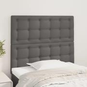 vidaXL Sänggavel grå 80x5x118/128 cm konstläder