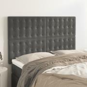 vidaXL Sänggavel mörkgrå 144x5x118/128 cm sammet