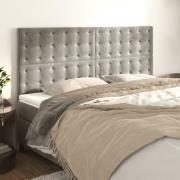 vidaXL Sänggavel ljusgrå 160x5x118/128 cm sammet