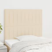 vidaXL Sänggavel creme 100x5x118/128 cm tyg