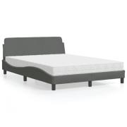vidaXL Bed with Mattress "Dover" Dark Grey 140x200 cm Fabric