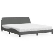 vidaXL Bed with Mattress "Dover" Dark Grey 180x200 cm Fabric