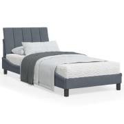 vidaXL Bed with Mattress "Hanko" Dark Grey 90x200 cm Velvet