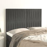 vidaXL Sänggavel mörkgrå 144x5x118/128 cm sammet