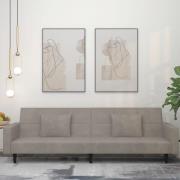 vidaXL Bäddsoffa 2-sits med två kuddar ljusgrå sammet