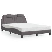 vidaXL Bed "Viana" with Mattress Grey 120x200 cm Faux Leather
