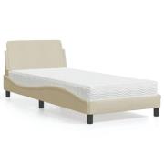 vidaXL Bed with Mattress "Dover" Cream 80x200 cm Fabric
