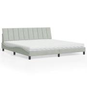 vidaXL Bed with Mattress "Hanko" Light Grey 200x200 cm Velvet