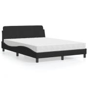 vidaXL Bed with Mattress "Dover" Black 140x190 cm Velvet