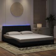 vidaXL Bed Frame with LED without Mattress "Hanko" Black 180x200 cm Ve...