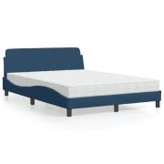 vidaXL Bed with Mattress "Dover" Blue 120x200 cm Fabric