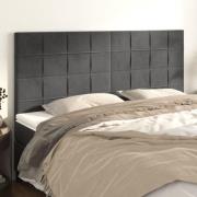 vidaXL Sänggavel mörkgrå 200x5x118/128 cm sammet