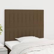 vidaXL Sänggavel mörkbrun 80x5x118/128 cm tyg