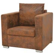 vidaXL Fåtölj brun 82x73x82 cm konstläder