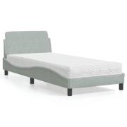 vidaXL Bed with Mattress "Dover" Light Grey 80x200 cm Velvet