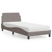 vidaXL Bed with Mattress "Dover" Taupe 90x200 cm Fabric