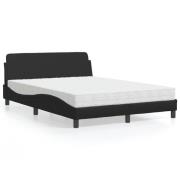 vidaXL Bed with Mattress "Dover" Black 120x200 cm Faux Leather