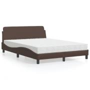 vidaXL Bed with Mattress "Dover" Brown 140x200 cm Faux Leather