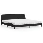 vidaXL Bed with Mattress "Dover" Black 200x200 cm Velvet