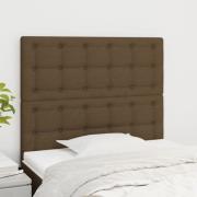 vidaXL Sänggavel mörkbrun 100x5x118/128 cm tyg