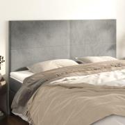 vidaXL Sänggavel ljusgrå 200x5x118/128 cm sammet