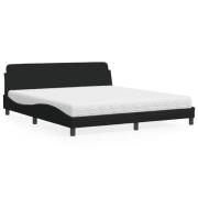 vidaXL Bed with Mattress "Dover" Black 180x200 cm Fabric