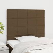 vidaXL Sänggavel mörkbrun 100x5x118/128 cm tyg