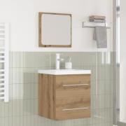 vidaXL Badrumsmöbelset med låda 2 pcs Svart ek 41 x 38.5 x 48 cm