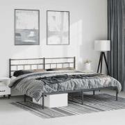 vidaXL Sängram med huvudgavel metall svart 193x203 cm
