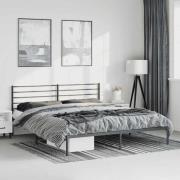 vidaXL Sängram med huvudgavel metall svart 183x213 cm