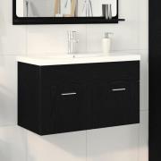 vidaXL Diskbänksskåp Svart Ek 80 x 38.5 x 46 cm Konstruerat trä