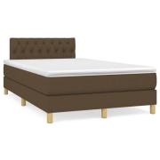 vidaXL Ramsäng med madrass mörkbrun 120x190 cm tyg
