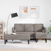 vidaXL Soffset 2 pcs Taupe 173 x 131 x 67 cm tyg