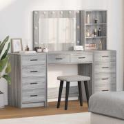 vidaXL Smyckebord med låda 3 pcs Grå 40 x 41 x 135 cm Konstruerat trä