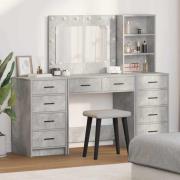 vidaXL Smyckebord med låda 3 pcs Grå 40 x 41 x 135 cm Konstruerat trä
